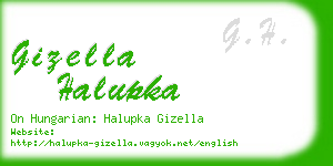 gizella halupka business card